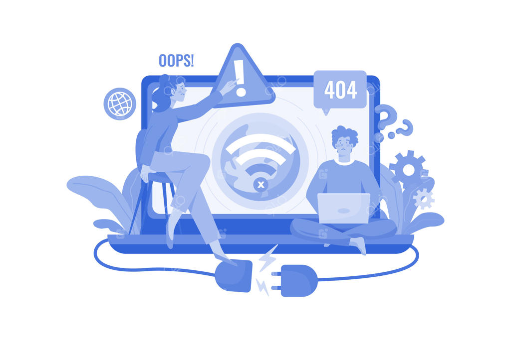 طرح مفهومی قطع ارتباط در زمینه سفید