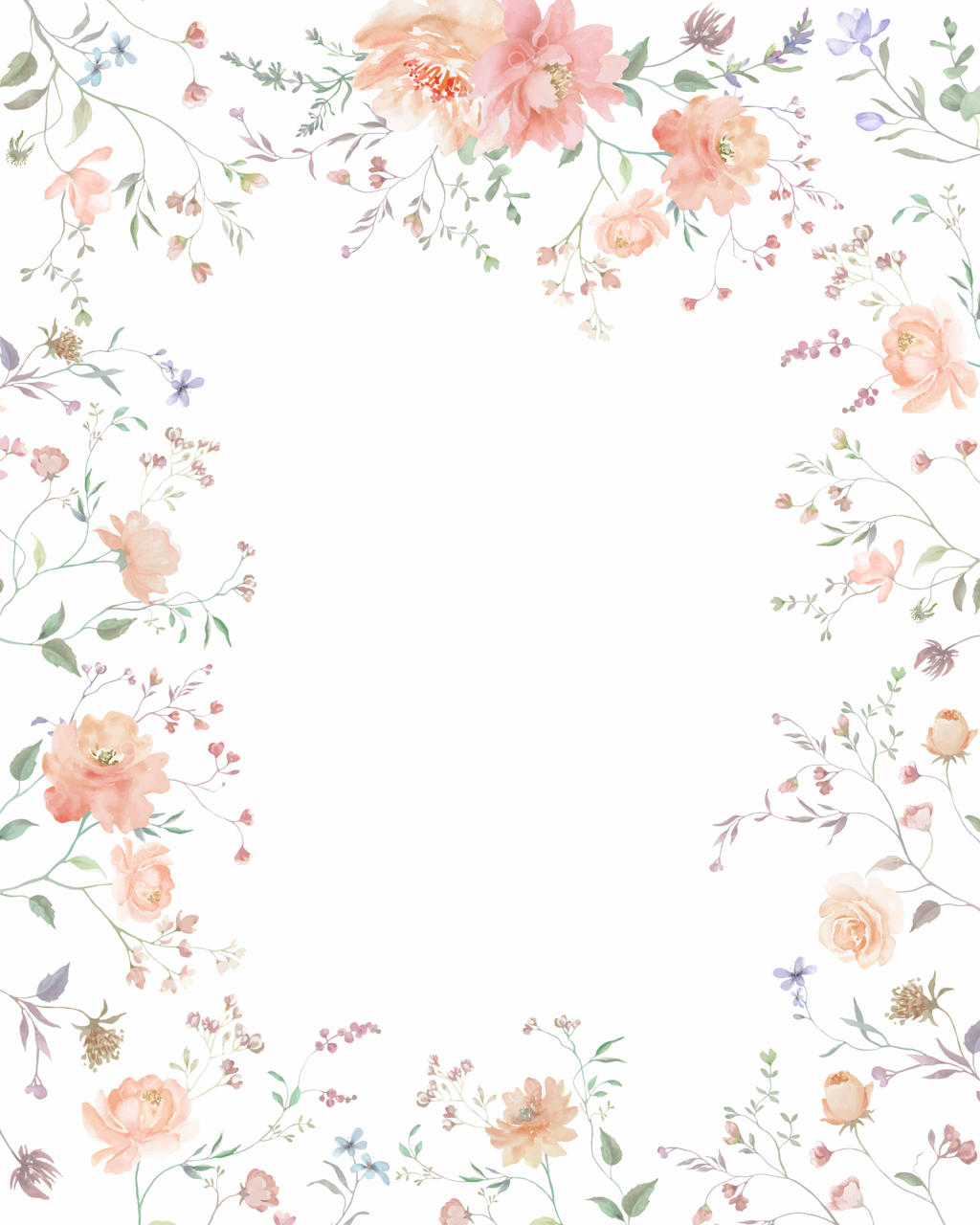 قاب آبرنگی گل‌ها برای دعوتنامه و آثار هنری - نسخه حرفه‌ای وکتور