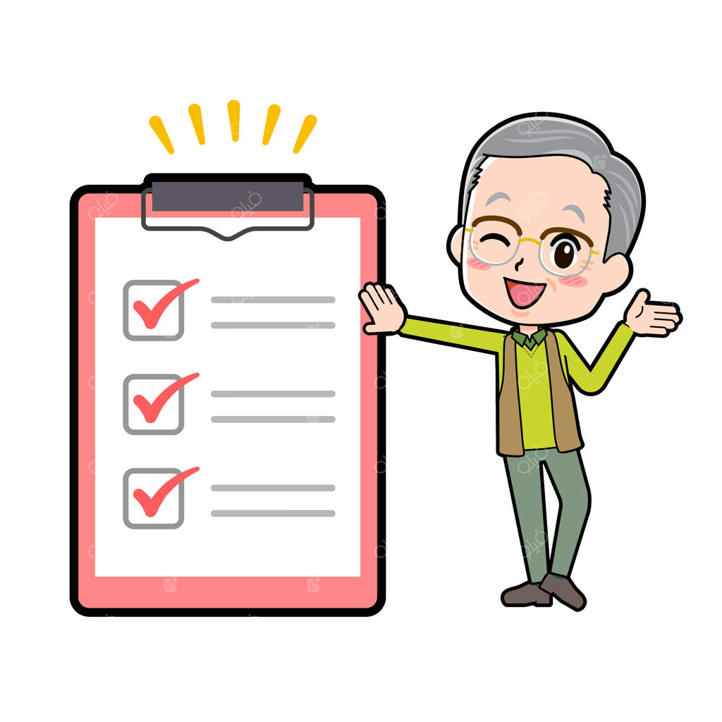 مردی مسن با ژستی افتخارآمیز در حال بررسی لیست.