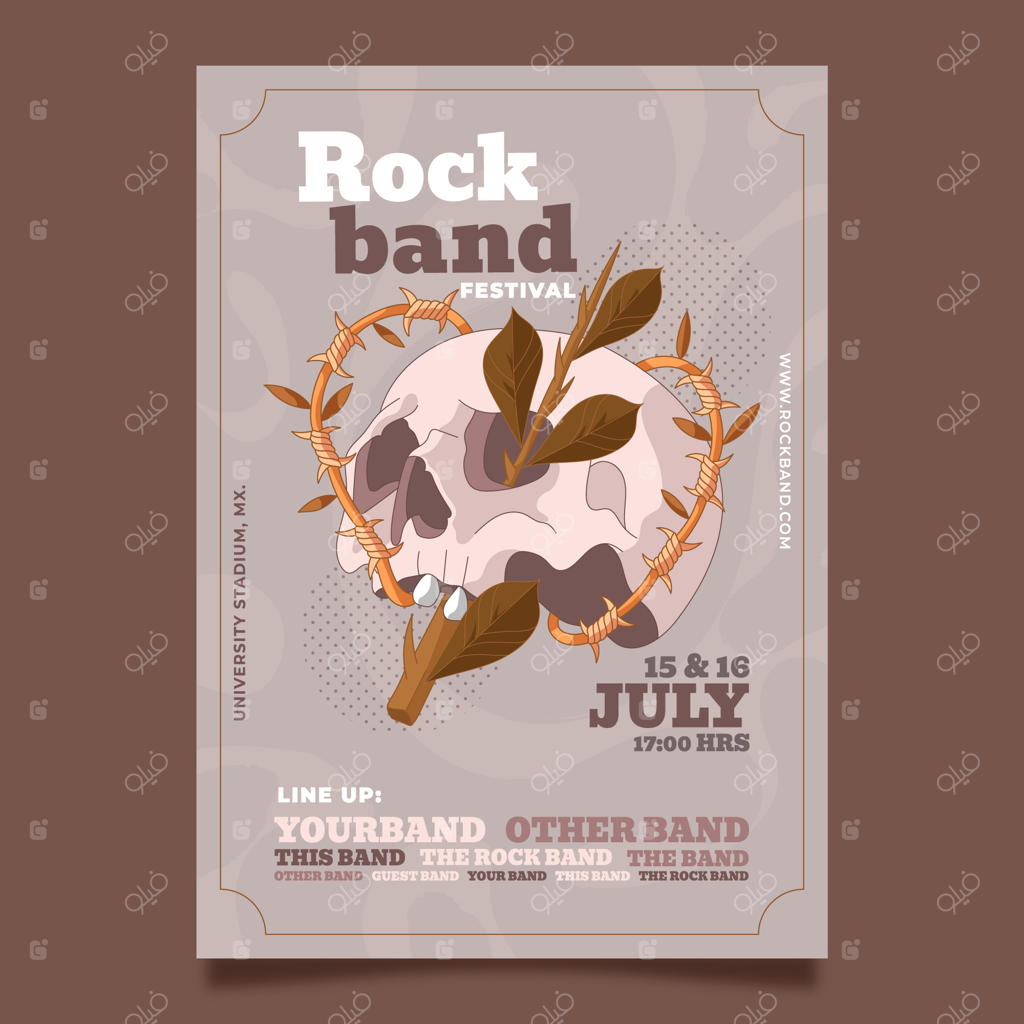 قالب پوستر دستی برای گروه موسیقی