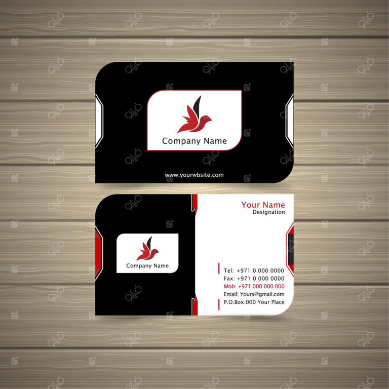 کارت ویزیت سیاه و قرمز