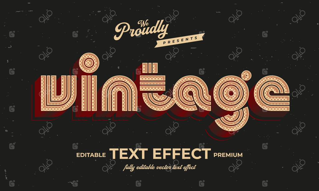 فونت تایپوگرافی قدیمی و کلاسیک با قابلیت ویرایش متن