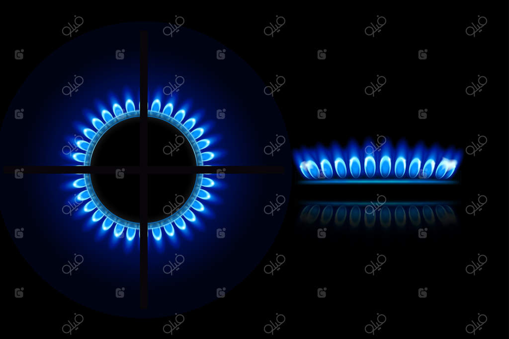 گاز 7 با شعله روشن
