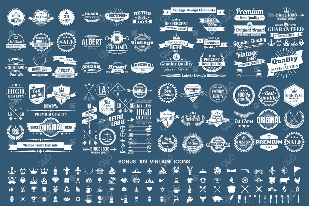 لوگوی وکتور رترو وینتیج برای بنر