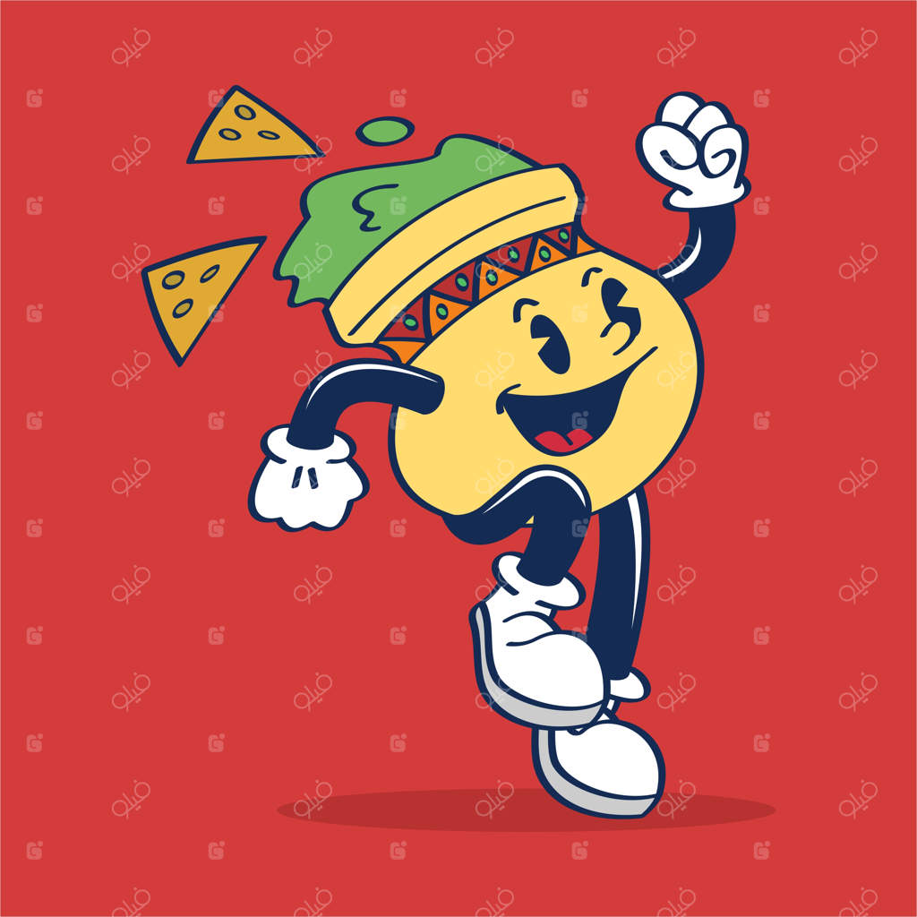 تصویر دستی یک شخصیت گواکاموله در حال جهش و گفتن هورای - تصویرسازی وکتور