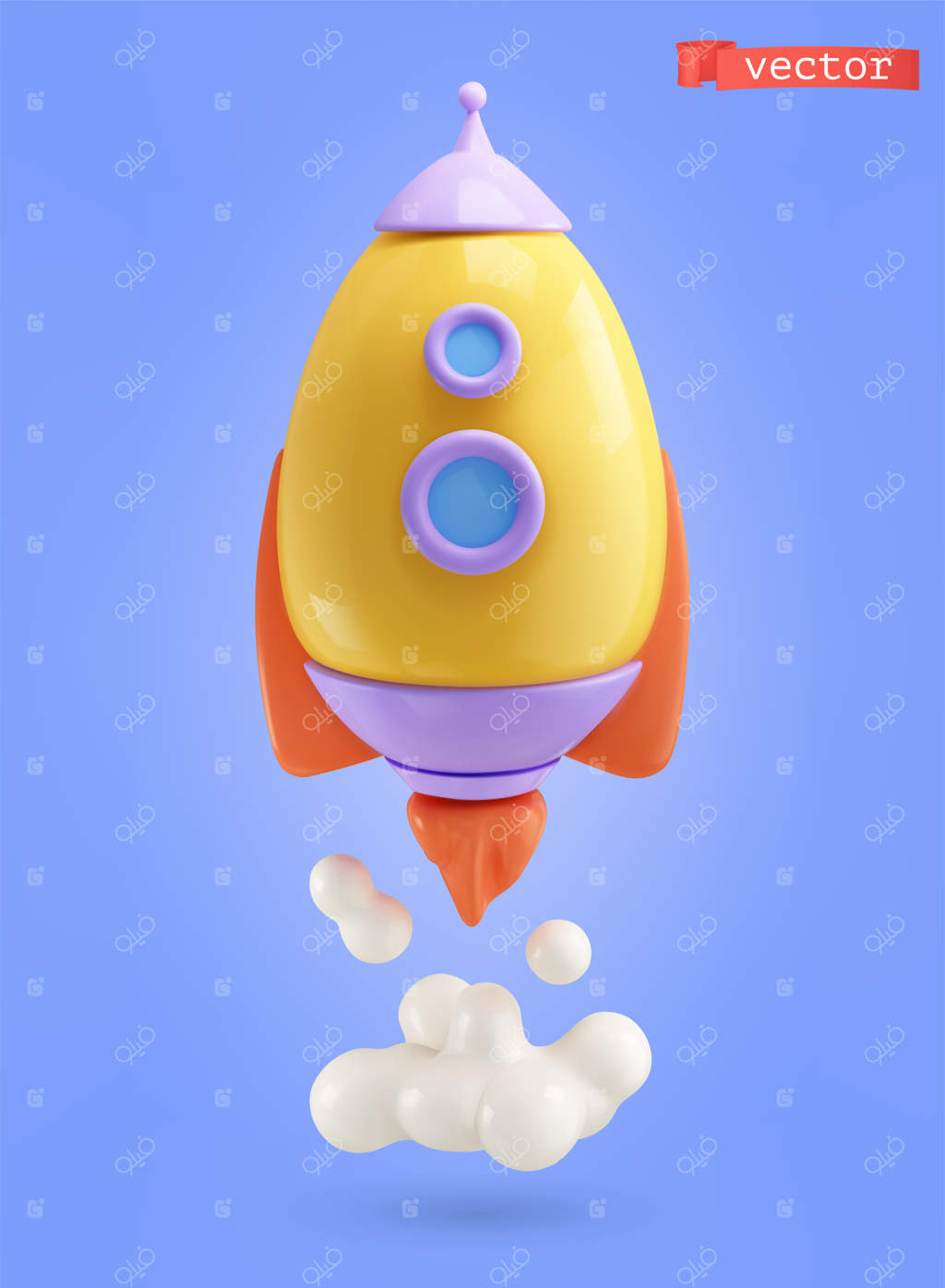 نماد سه‌بعدی پرتاب موشک فضایی