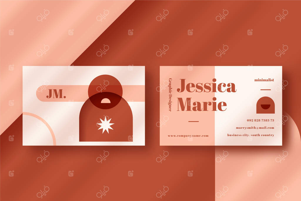 قالب کارت ویزیت با طراحی تخت