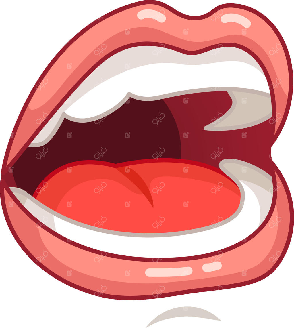 تصویر کارتونی از دهانی باز با زبانی بیرون‌زده، مفید برای موضوعاتی مانند بهداشت دهان و دندان‌پزشکی