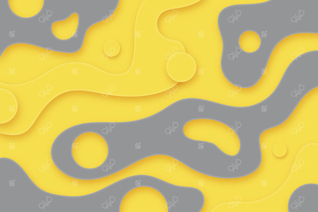 پس‌زمینه طرح کاغذی زرد و خاکستری