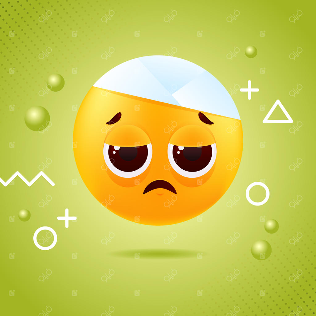 تصویرسازی ایموجی درد با گرادیان رنگی
