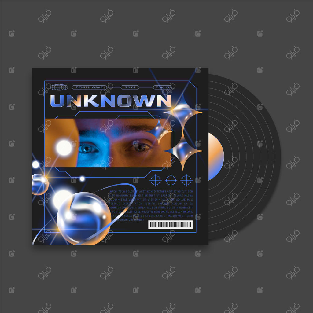 الگوی جلد آلبوم آینده‌نگر با طراحی گرادیانتی