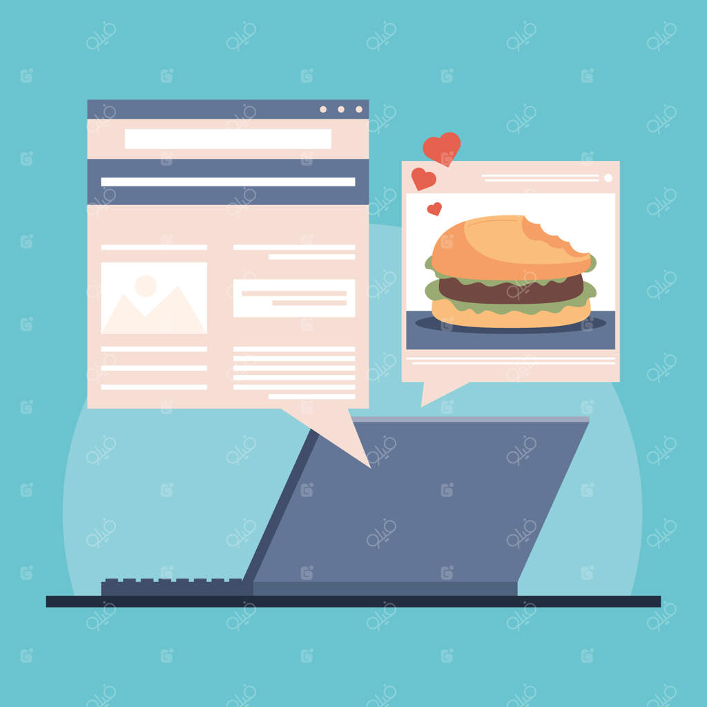 لپ تاپ و وبلاگی درباره فست فود