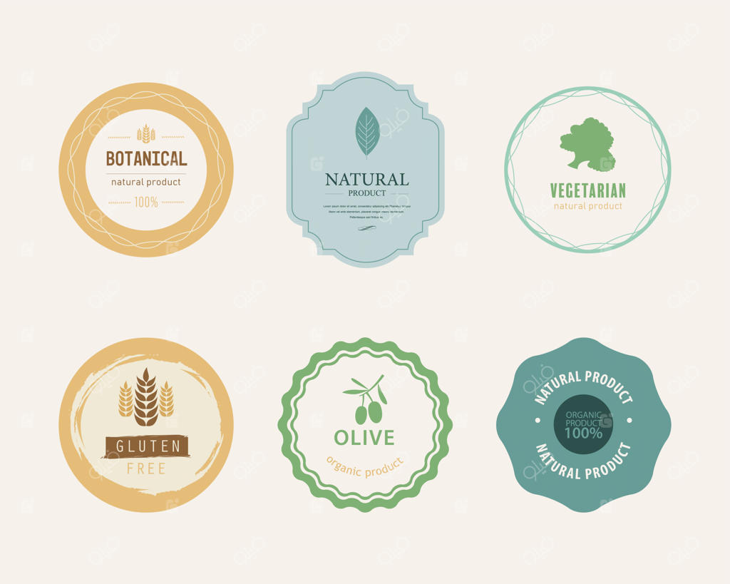 لوگوی عنصر طبیعی و ارگانیک با رنگ سبز