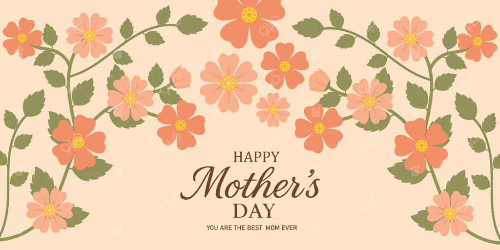 کارت روز مادر با تصویر گل‌های بهاری