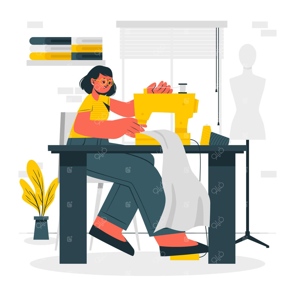 تصویرسازی از مفهوم خیاطی