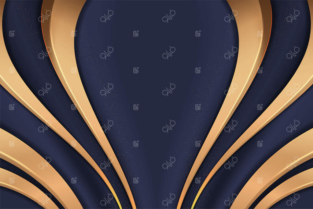 پس‌زمینه انتزاعی فلزی به رنگ آبی و طلایی