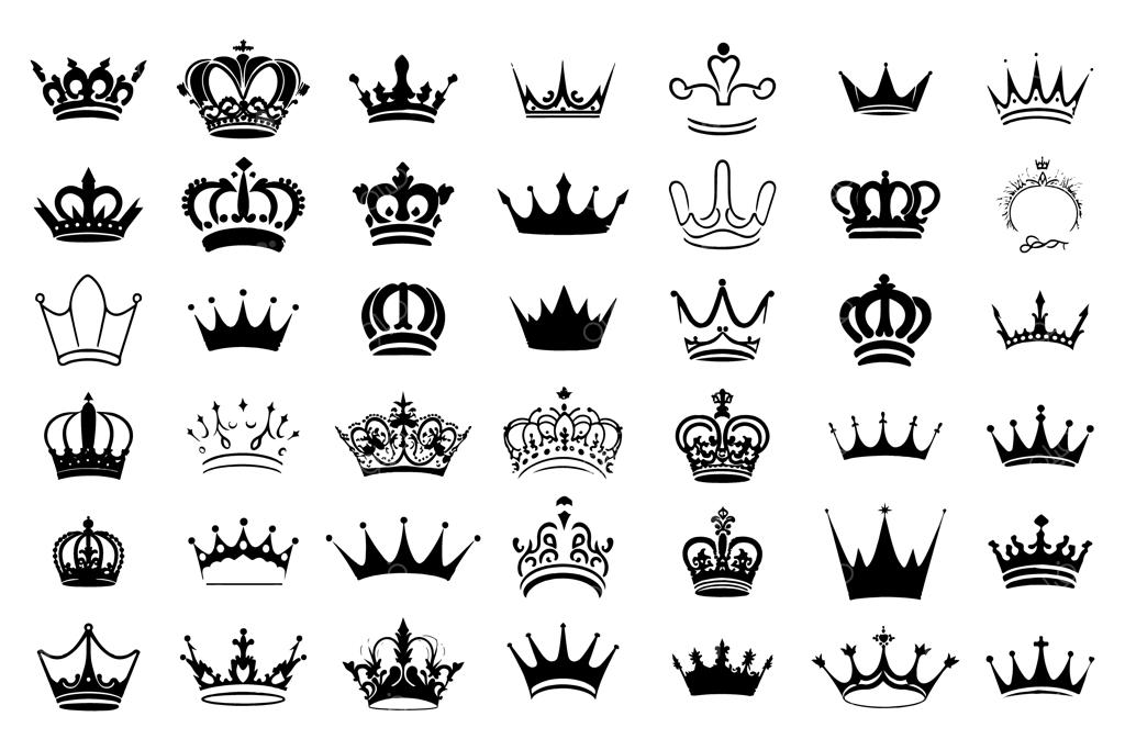 مجموعه طرح‌های وکتور سیلوئت تاج