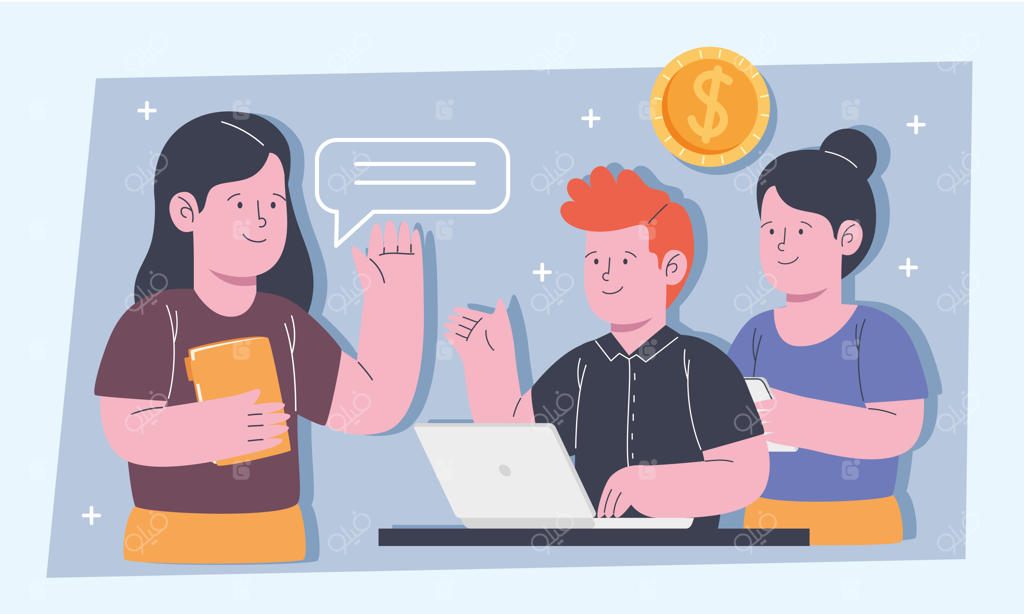 افراد تجاری در حال استفاده از لپ‌تاپ