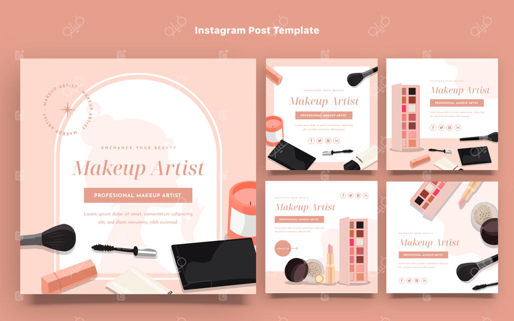 قالب اینستاگرام برای آرایشگر مینیمال