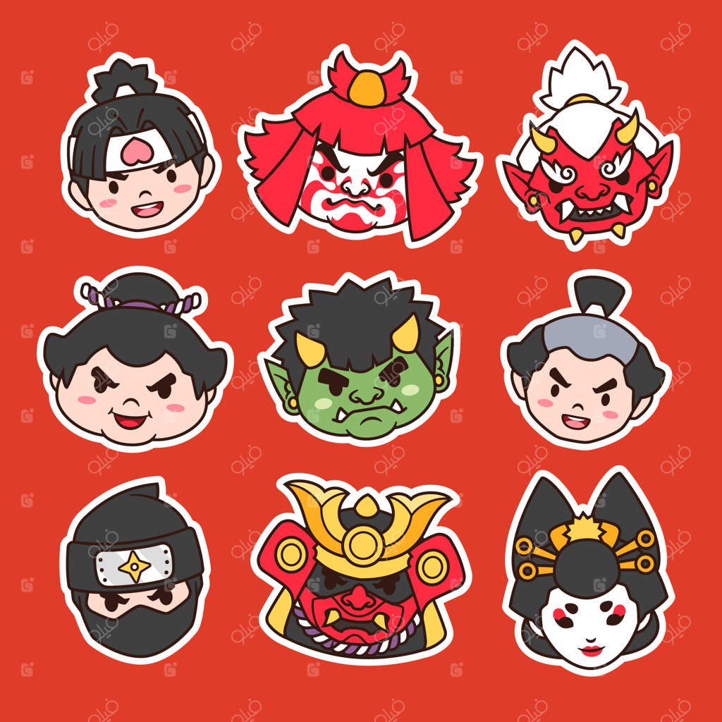 مجموعه برچسب‌ ژاپنی دست‌ساز