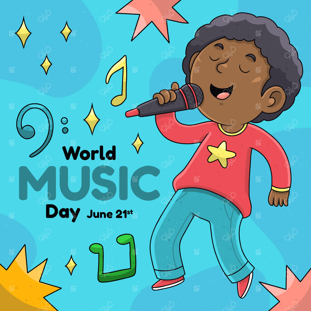 تصویرسازی دستی برای جشن روز جهانی موسیقی