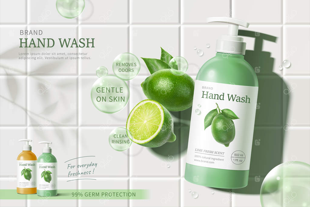 قالب تبلیغات شست‌وشوی دستی