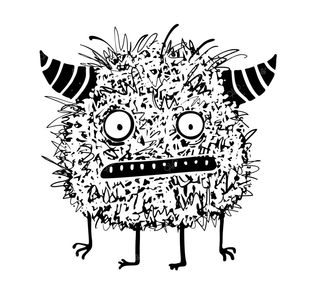 هیولای پشمالوی عصبانی و شاخ‌دار برای کودکان