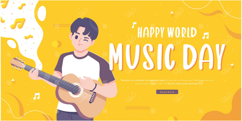 طراحی بنر روز شاد موسیقی