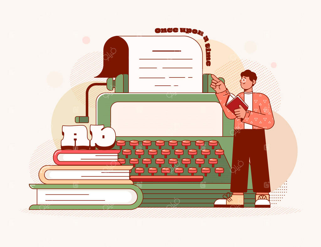 تصویرسازی ادبی با طراحی دستی و سبک ساده