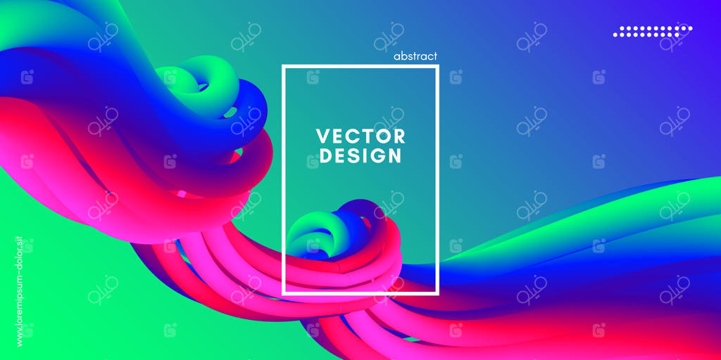 بنر گرادینت با شکل انتزاعی روان