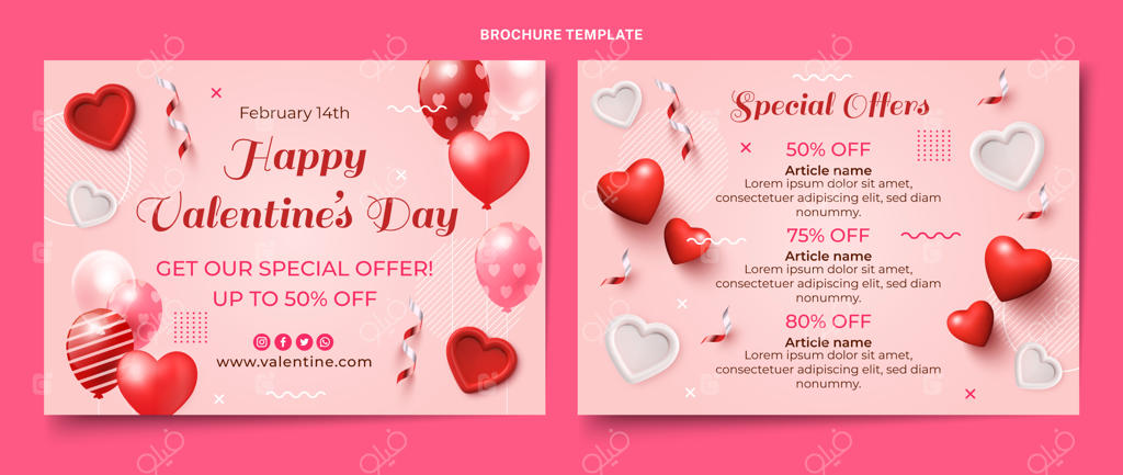 قالب بروشور واقعی برای ولنتاین