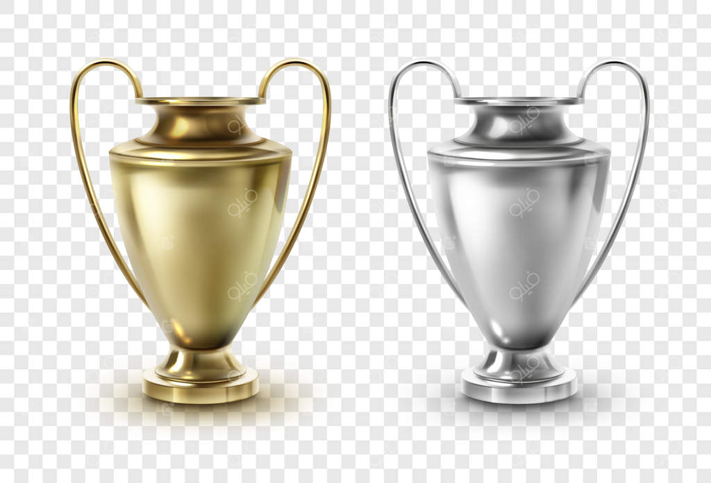 پترن جام طلایی و نقره‌ای فوتبال، تندیس‌های جایزه با پس‌زمینه شفاف