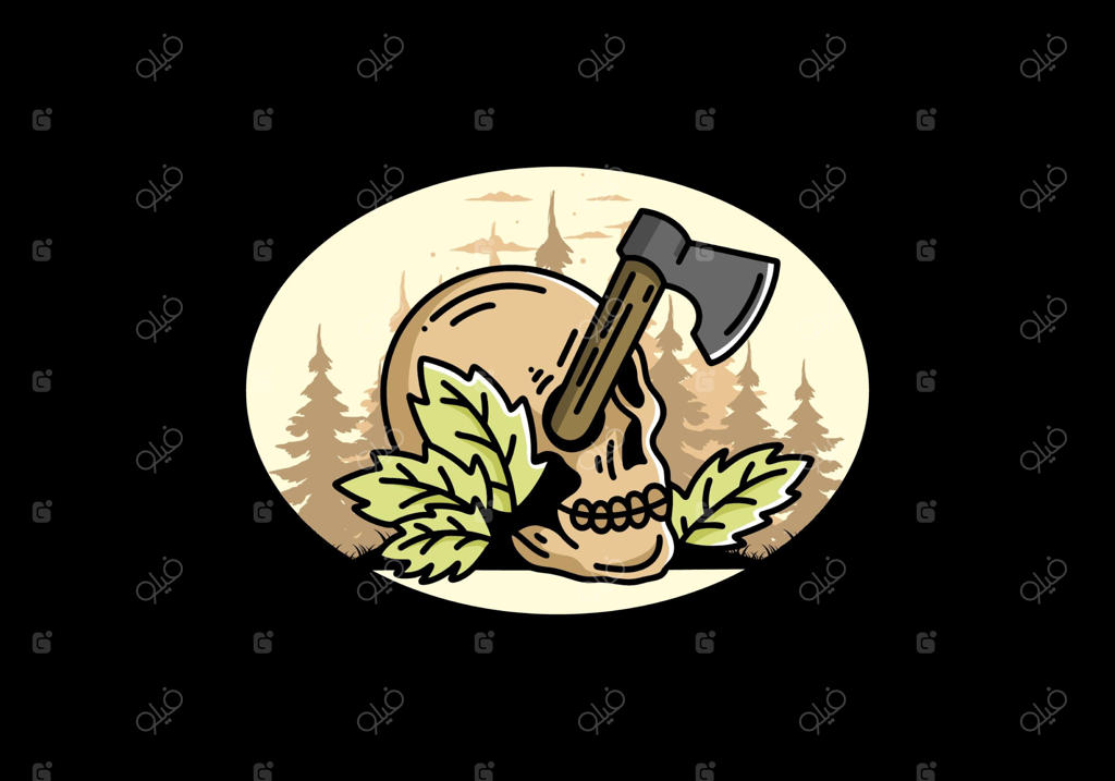 طرح تصویری تبر در جمجمه