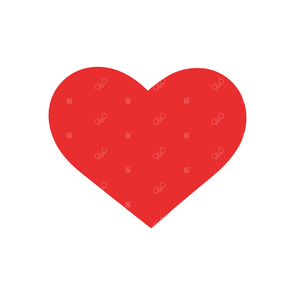 وکتور قلب قرمز ساده و تخت
