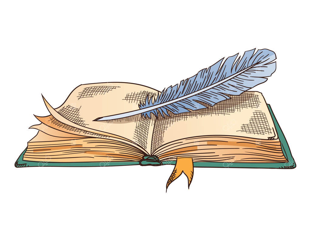 کتاب‌های قدیمی: کتاب باز قدیمی به همراه قلم پر عتیقه. کاغذ پوستی. لوازم نوشتاری کلاسیک برای شعر یا آموزش.