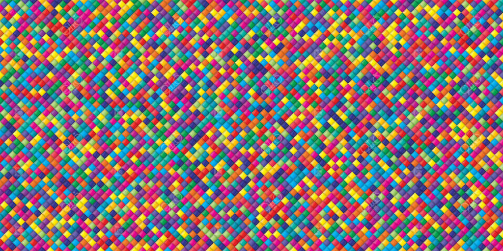 پس‌زمینه شبکه هندسی انتزاعی، رنگارنگ و بدون درز با اشکال رنگی