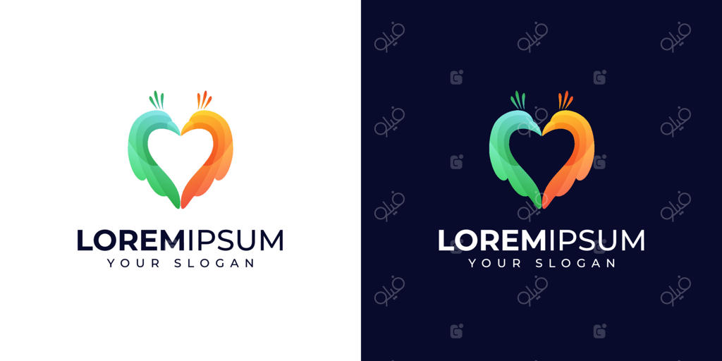 الهام‌بخشی طراحی لوگو: طاووس رنگارنگ و عشق