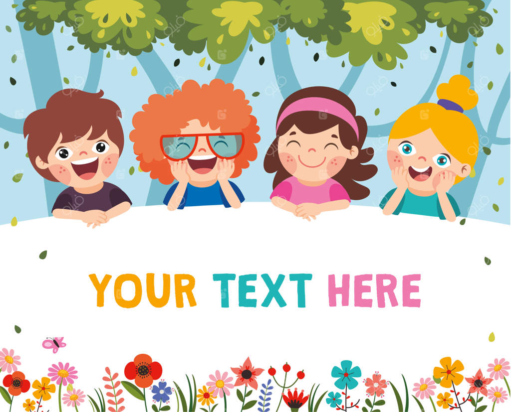 کودکان با بنر در جنگل