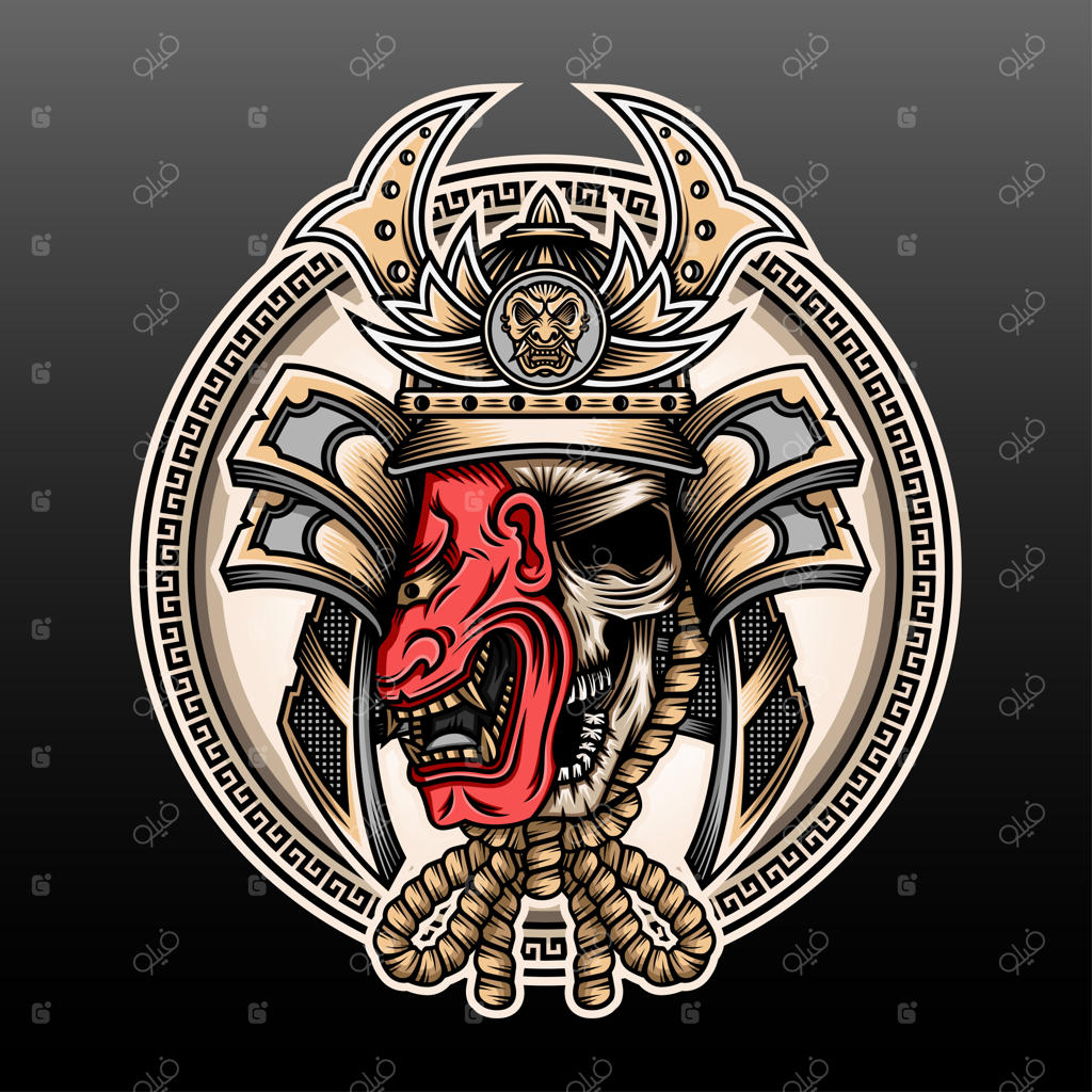 سامورایی جمجمه‌دار با ماسک هانیا