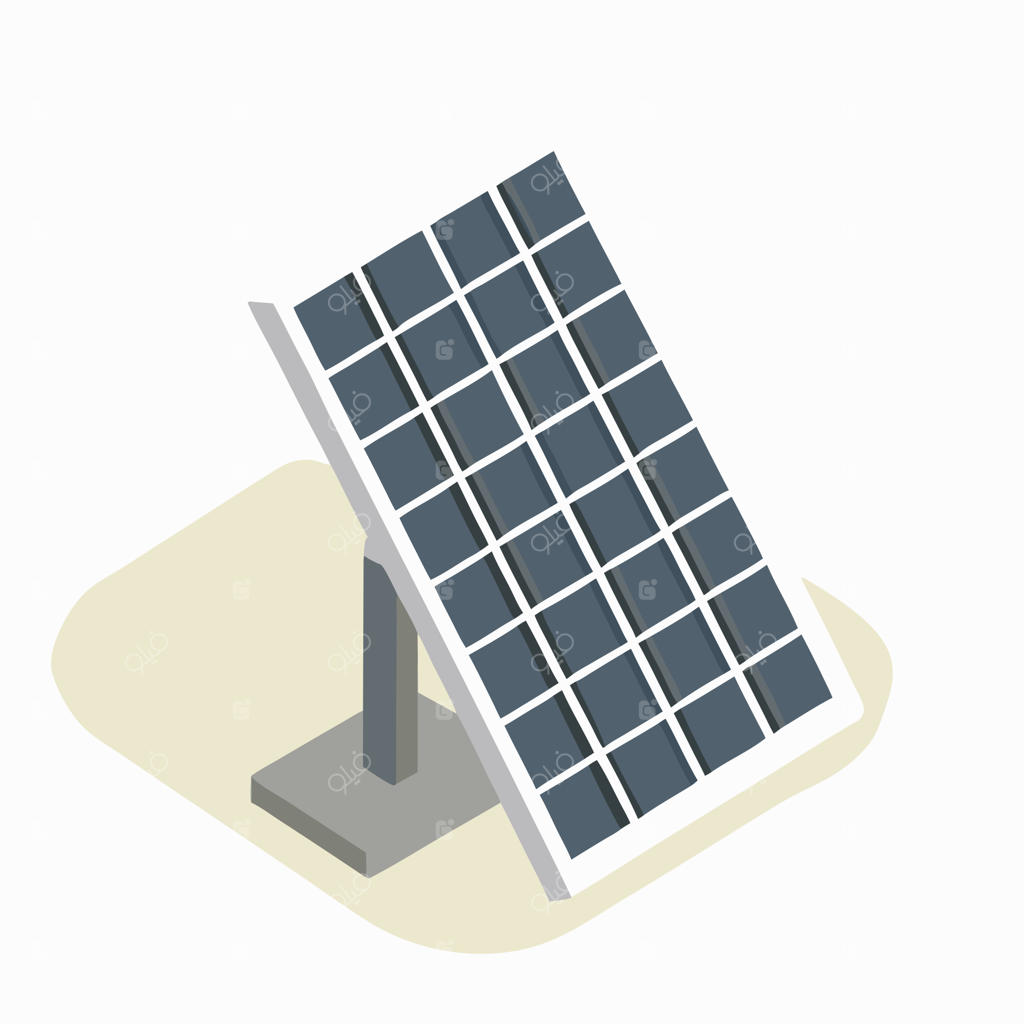 پنل خورشیدی ایزومتریک در پس‌زمینه سفید ۱۵