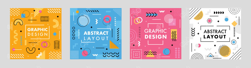 طرح‌های انتزاعی زنده در چیدمان‌های گرافیکی حرفه‌ای وکتور