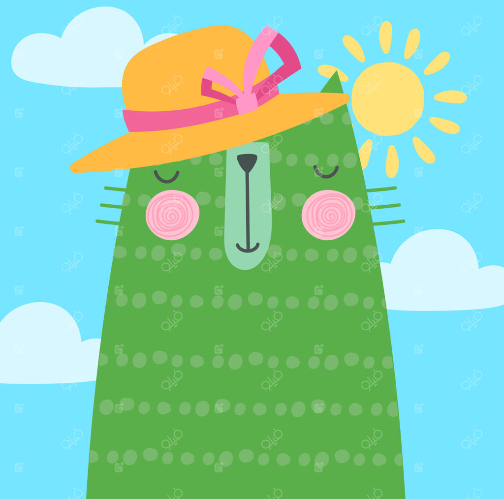 گربه بامزه و رنگارنگ