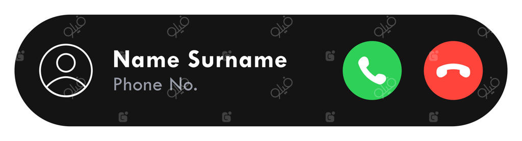 تصویرسازی رابط کاربری آیکون‌های تماس ورودی