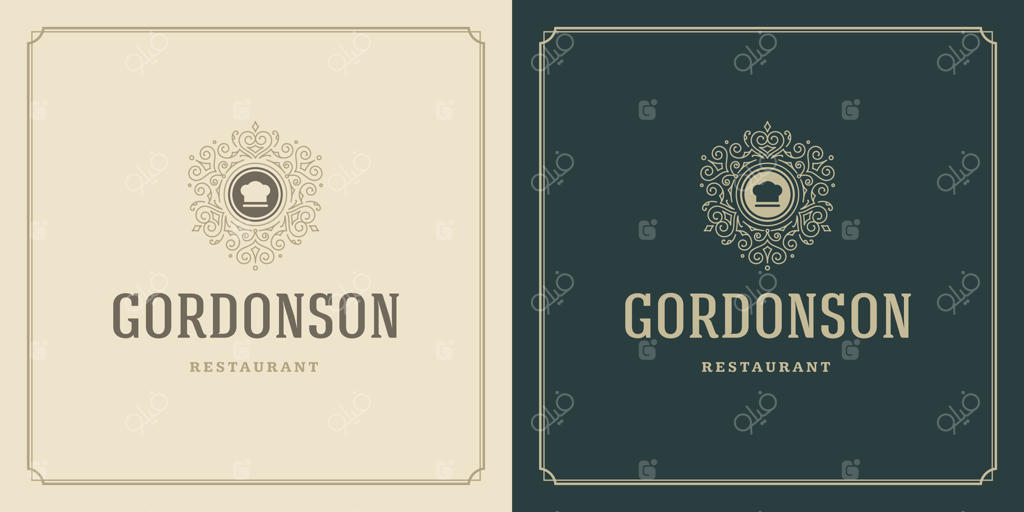 تصویر قالب لوگوی رستوران برای منو و تابلو کافه