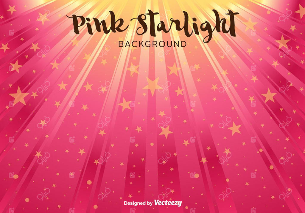 پس‌زمینه انتزاعی صورتی همراه با ستاره‌ها