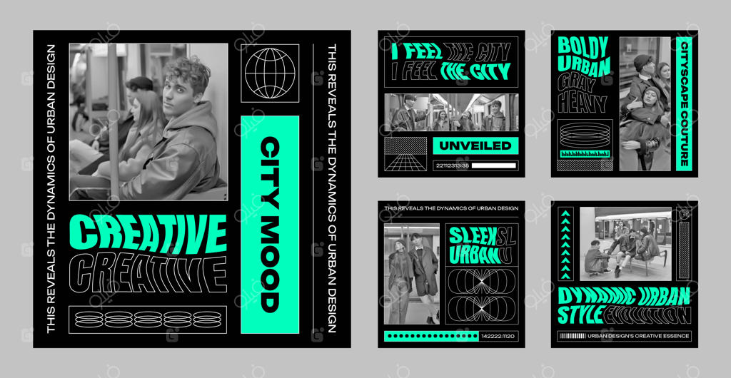 مجموعه پست‌های اینستاگرام با طراحی تخت