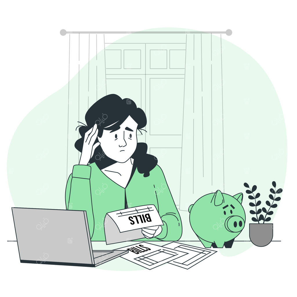 تصویرسازی مفهوم استرس مالی