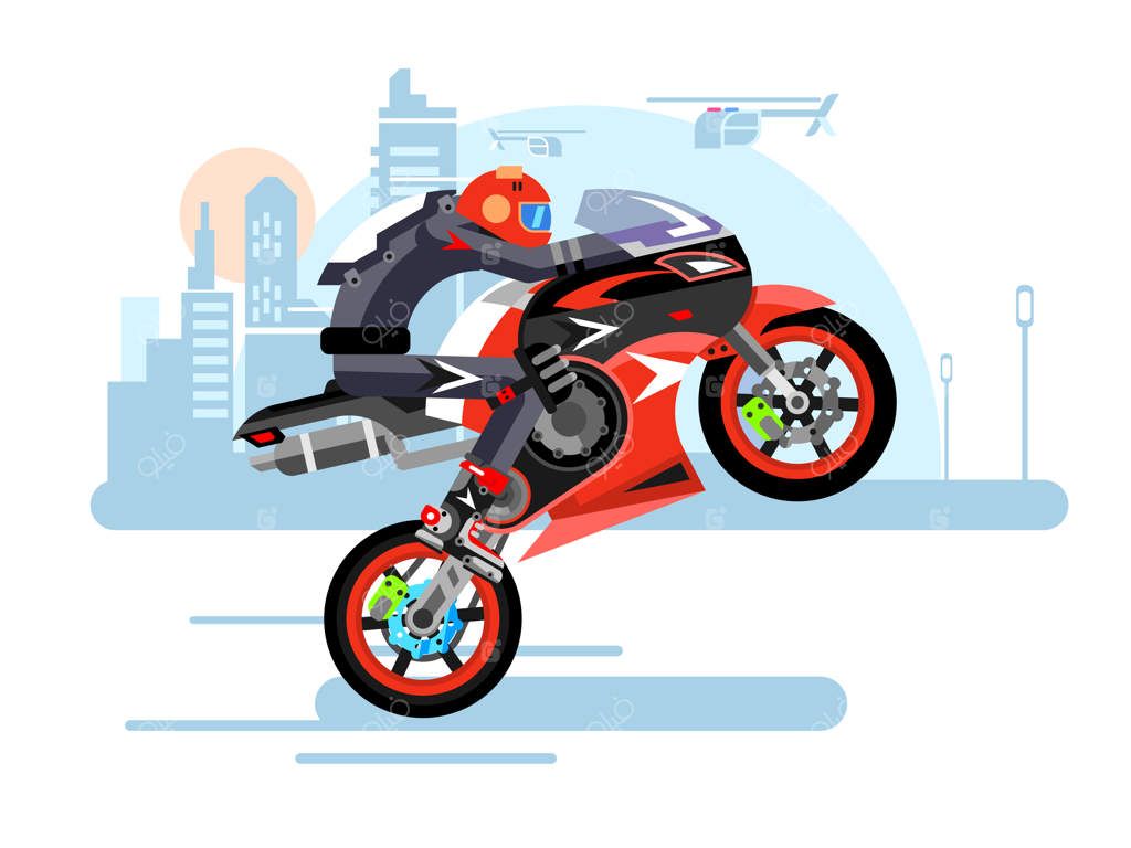 موتورسیکلت‌سواری با سرعت بالا روی یک چرخ