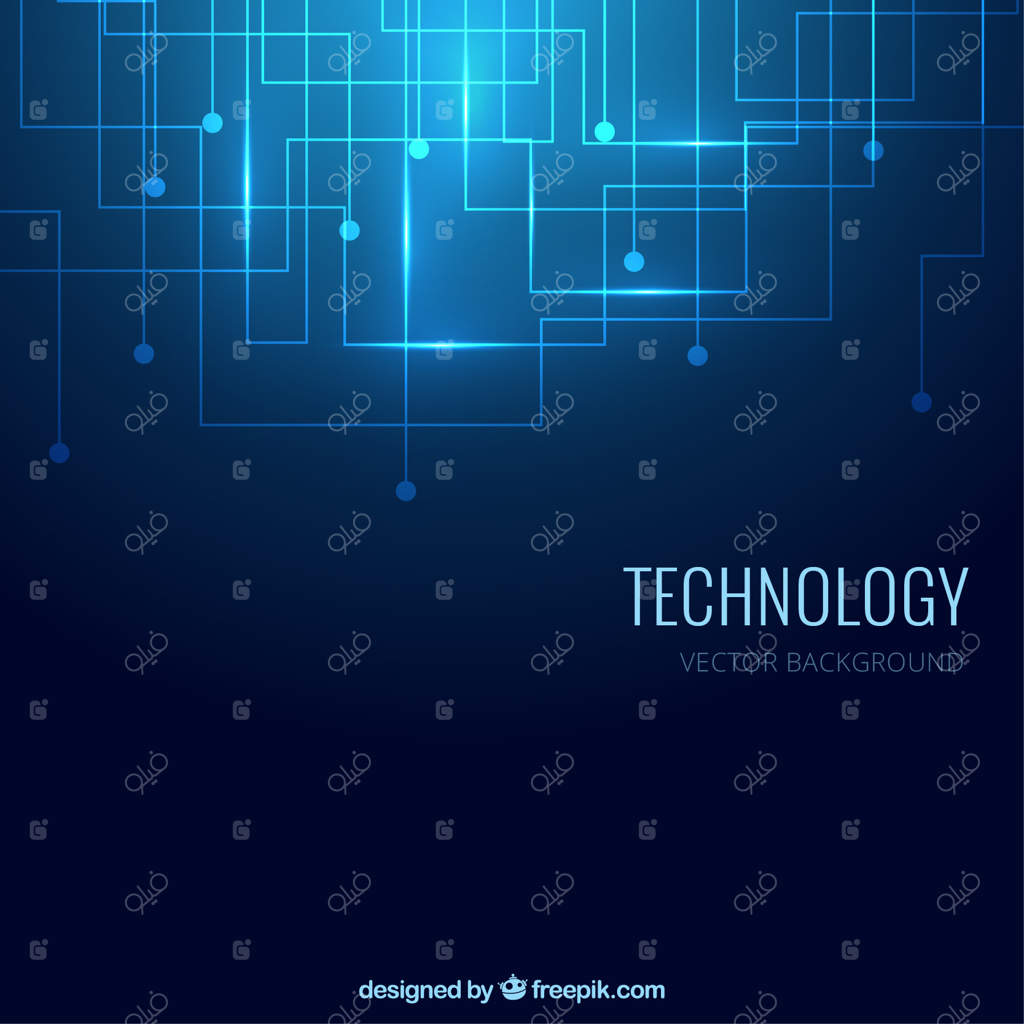 پس‌زمینه فناوری به رنگ آبی
