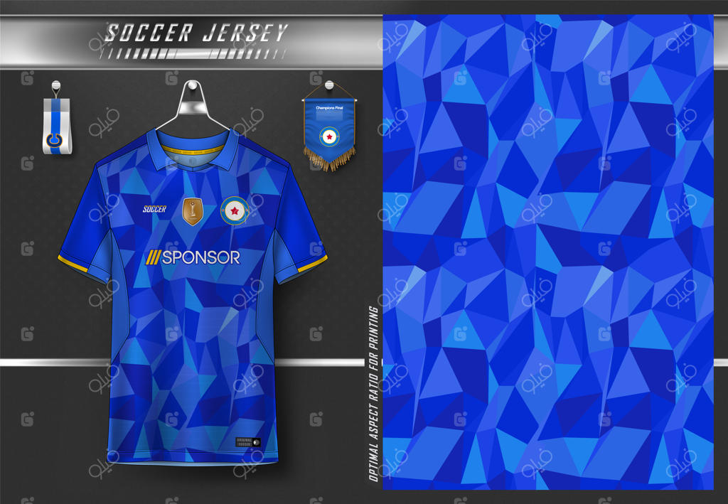 طراحی پیراهن فوتبال برای چاپ سابلیمیشن روی تی‌شرت ورزشی